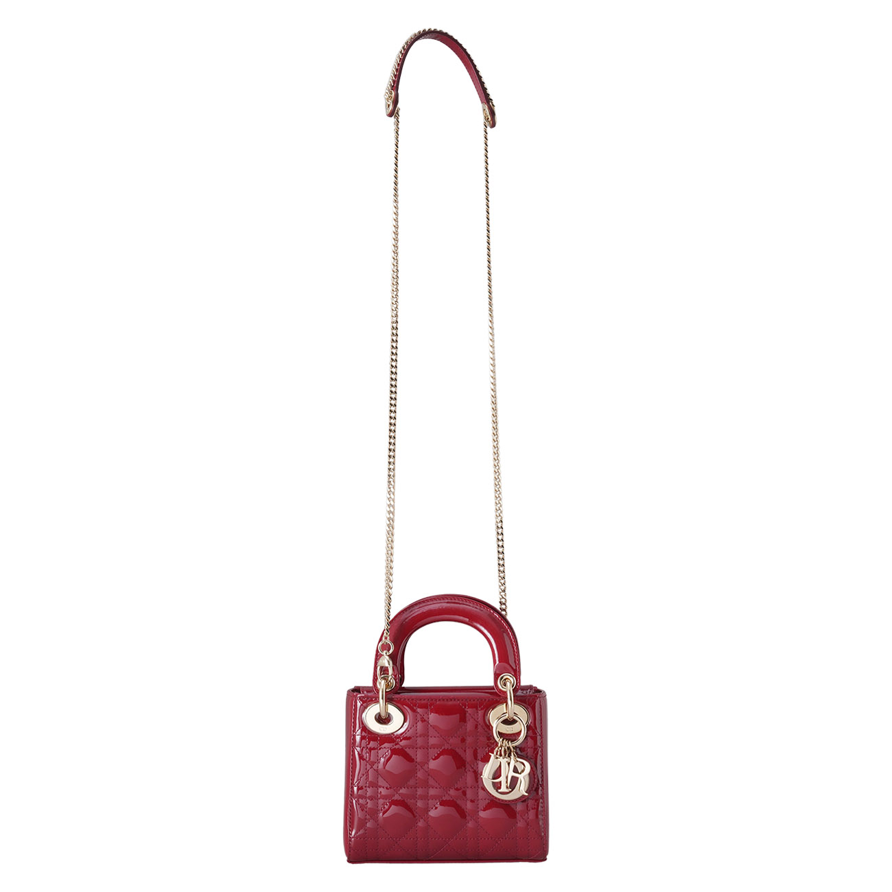 CHRISTIAN DIOR(USED)디올 레이디디올 페이던트 미니 체인백 레드